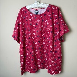 Lands End Rayon Short Sleeve Tee Shirt Top Blouse Womens Plus 1X 16W 18W Pink